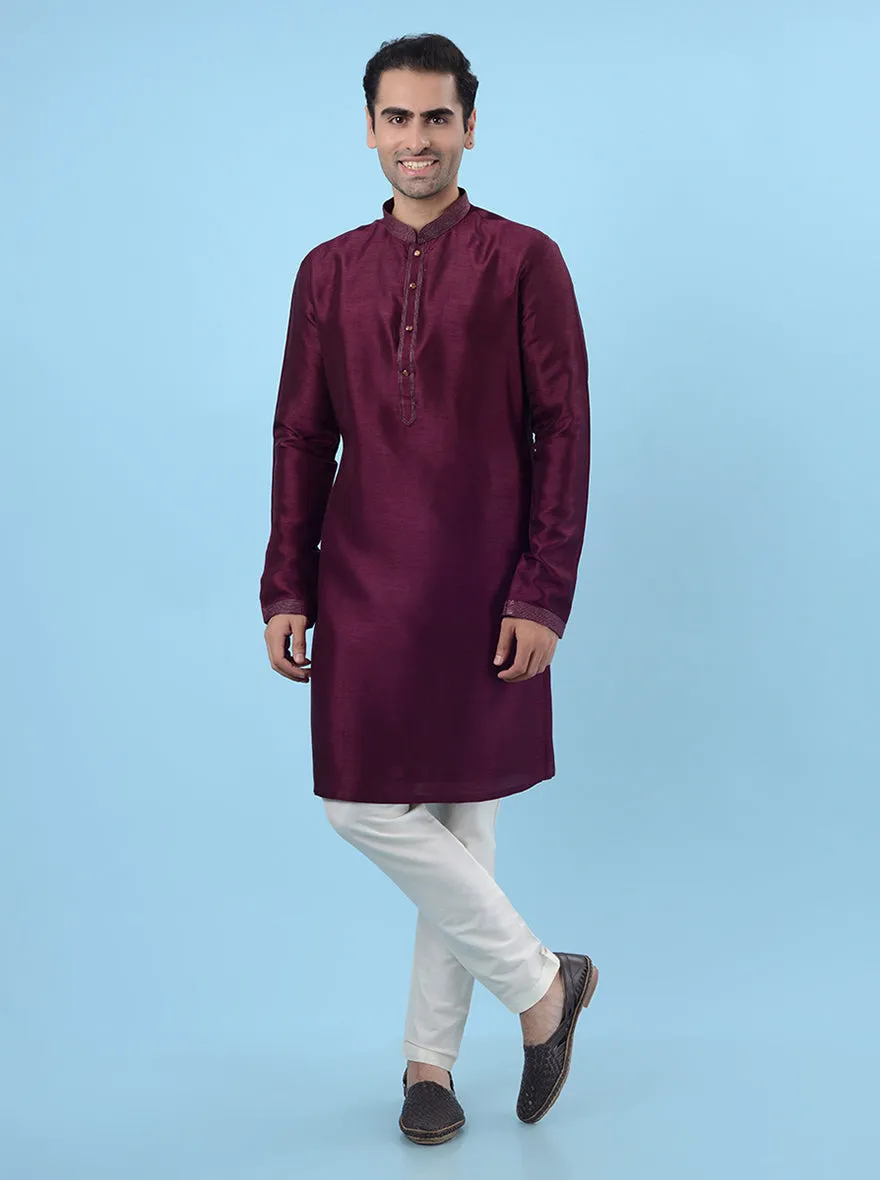 Wine  Kurta Pajama | Azania
