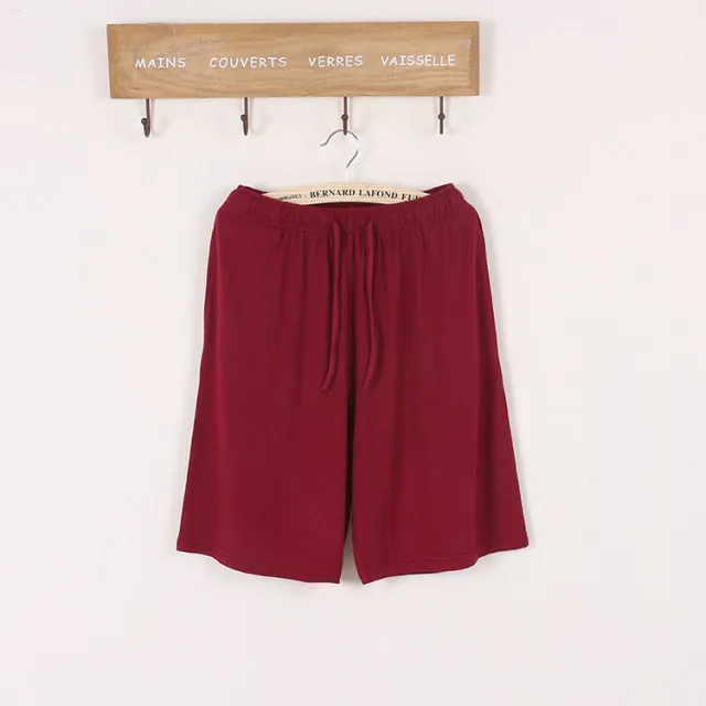 Wjczt New summer large size men&#39;s shorts cotton modal casual home pants thin section large size loose shorts pajamas men pajama pants