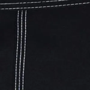 Womens Board (Swim) Pants - 30" Inseam.  ELASTIC Waist - SOLID Black White Stitching