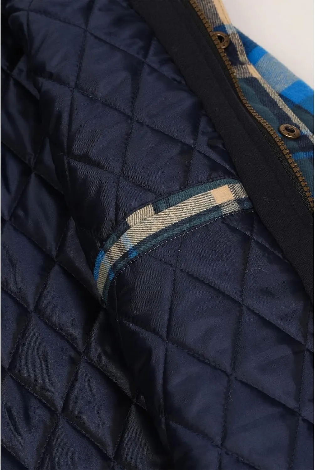 ZENTHACE Men's Thicken Plaid Hooded Flannel Shirt Jacket with Quilted Lined