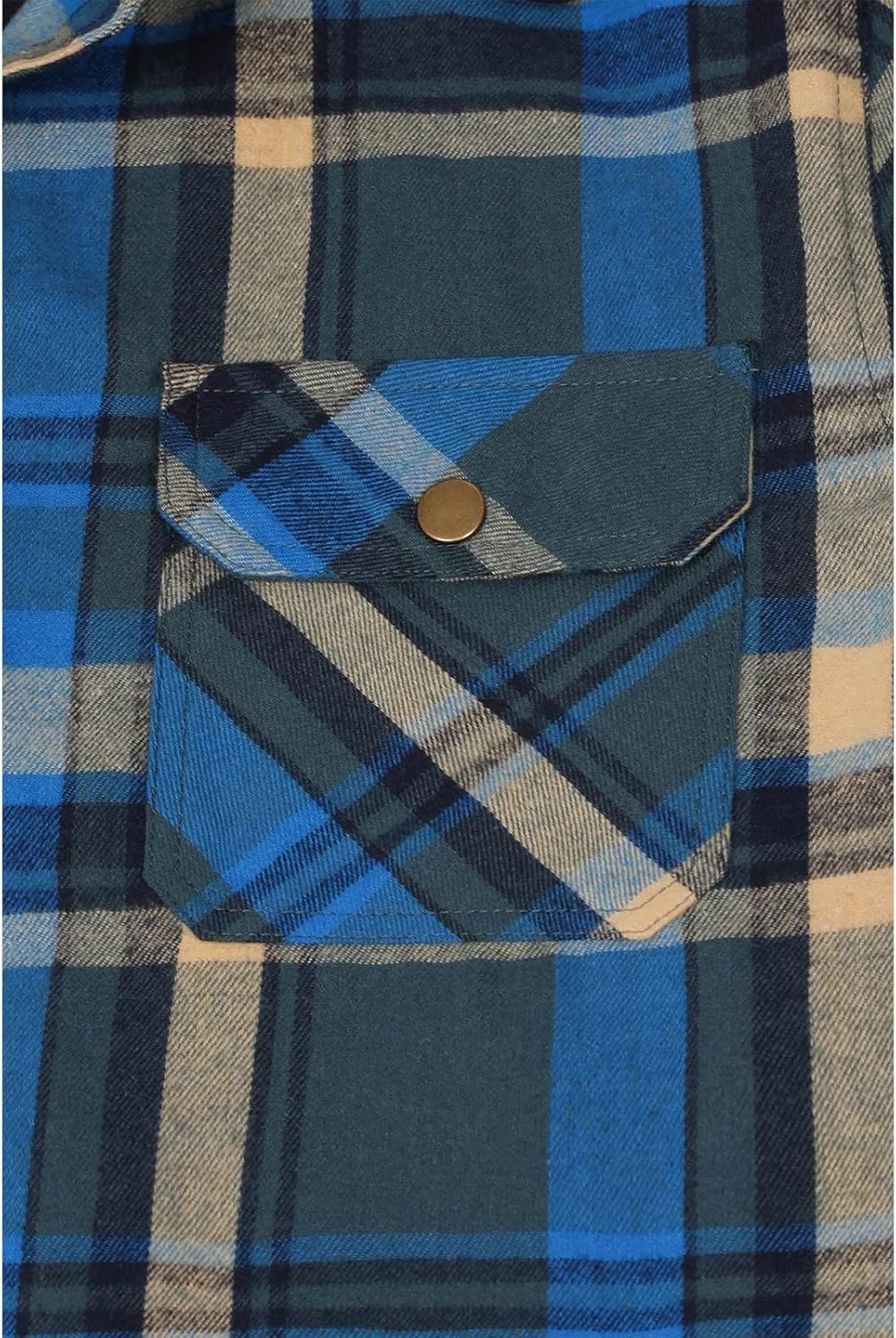 ZENTHACE Men's Thicken Plaid Hooded Flannel Shirt Jacket with Quilted Lined
