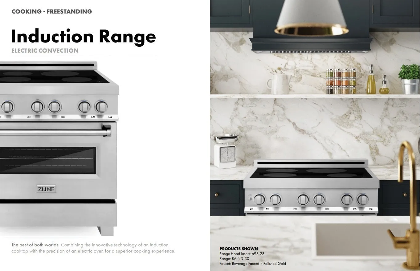 ZLINE 36 Induction Range in Stainless Steel with a Black Matte Door (RAIND-BLM-36)