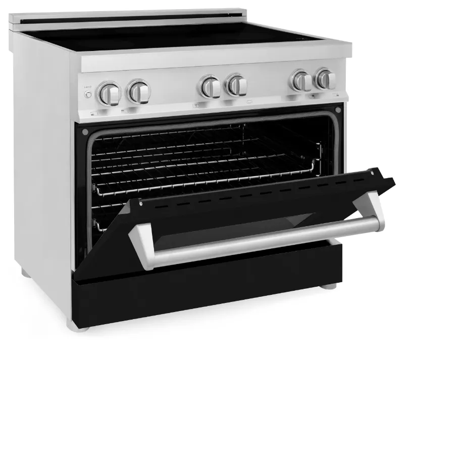 ZLINE 36 Induction Range in Stainless Steel with a Black Matte Door (RAIND-BLM-36)