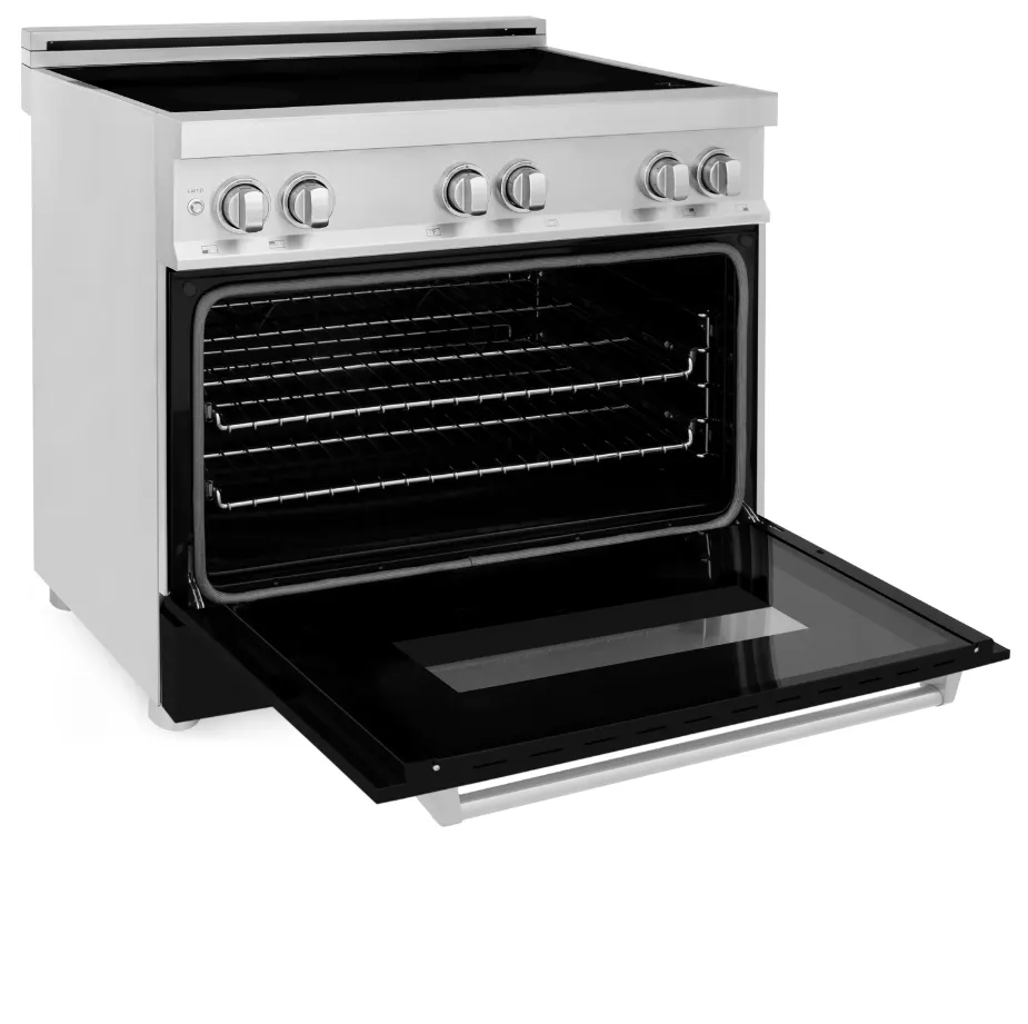 ZLINE 36 Induction Range in Stainless Steel with a Black Matte Door (RAIND-BLM-36)