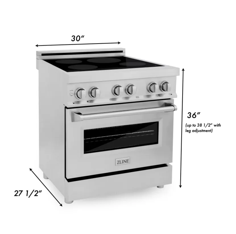ZLINE 36 Induction Range in Stainless Steel with a Black Matte Door (RAIND-BLM-36)